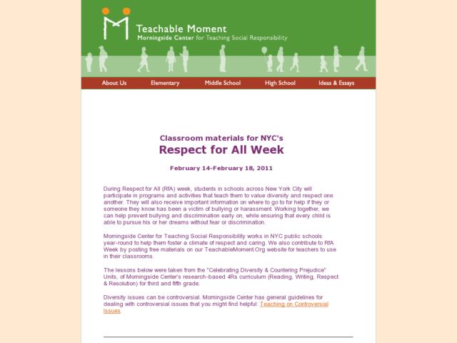 Respect For All Week Kindergarten 5th Grade Lesson Plan Respect For All Week Kindergarten 5th Grade Lesson Plan Planet