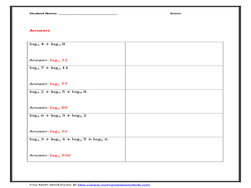Free Worksheet Logarithms Worksheet log rules worksheet delibertad logarithm vintagegrn