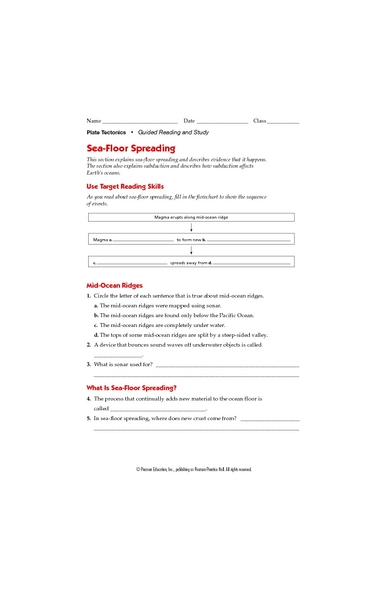 Worksheets Sea Floor Spreading Worksheet sea floor spreading 6th 10th grade worksheet lesson planet