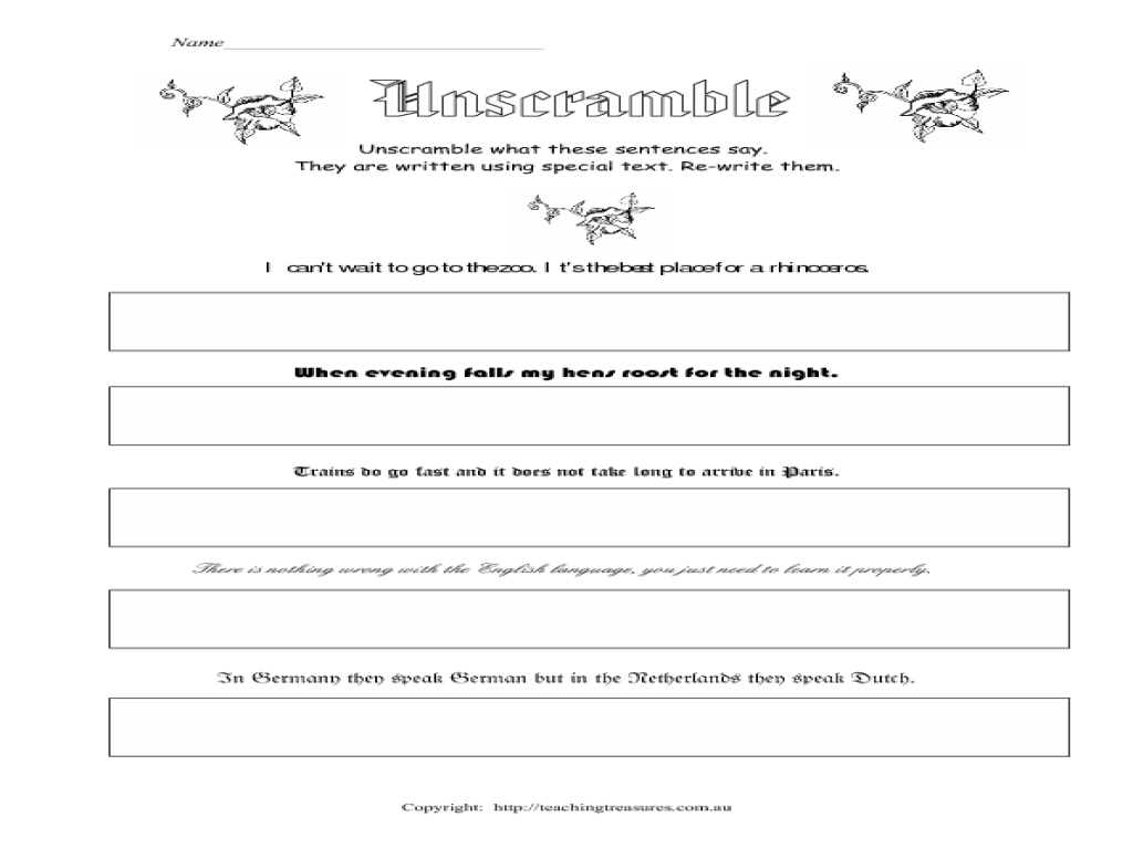 worksheet Sentence Scramble Worksheets sentence scramble 3rd 4th grade worksheet lesson planet