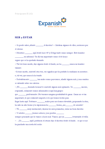 Worksheets Ser Y Estar Worksheet ser y estar 9th grade worksheet lesson planet