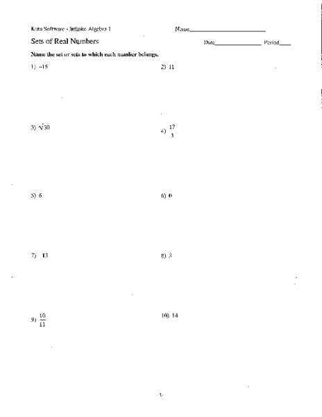 Printables Real Numbers Worksheet real number worksheet davezan sets of numbers 7th 9th grade lesson planet