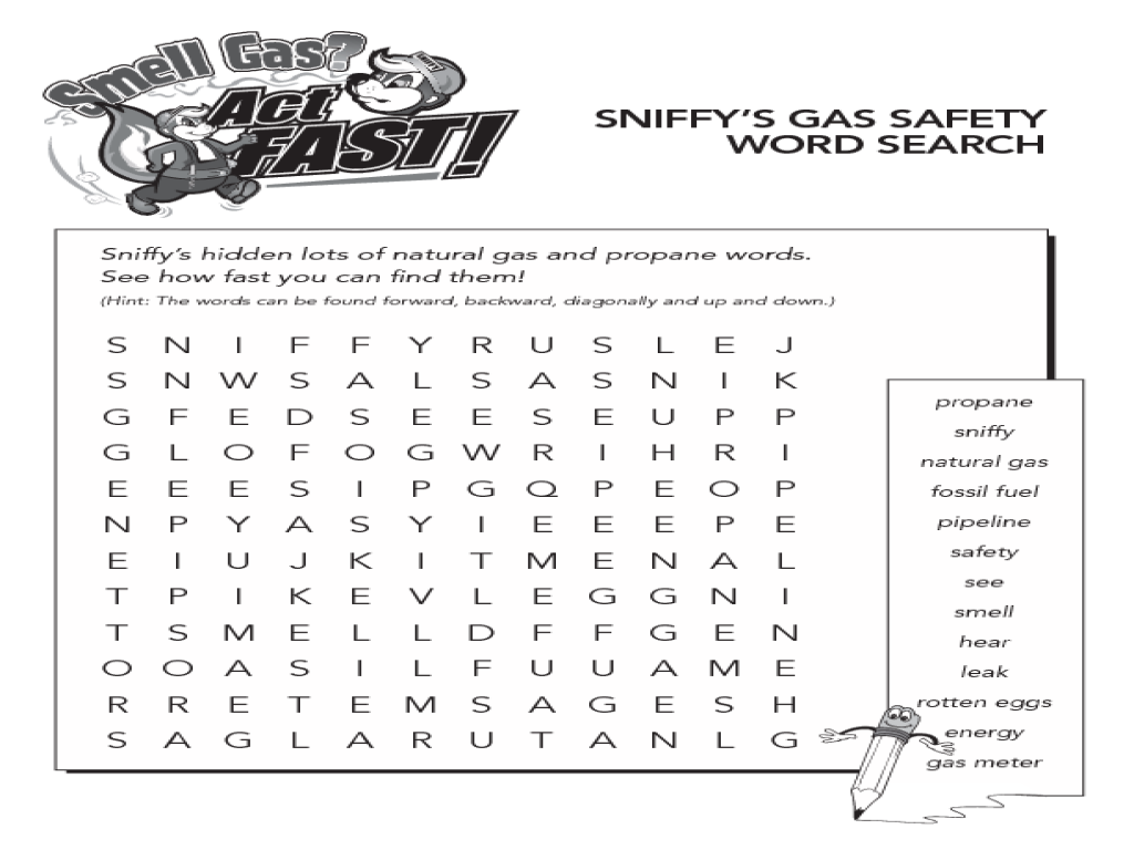 worksheet Because Of Winn Dixie Worksheets smell gas act fast word search 3rd 5th grade worksheet lesson planet