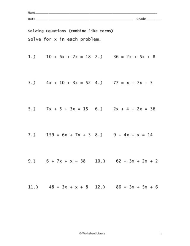 Distributive Property Solving Equations Worksheet Tessshebaylo