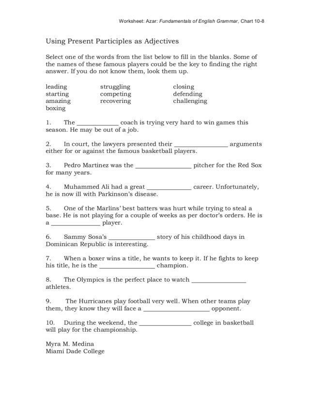 Printables Participles Worksheet participles worksheet davezan collection of present participle bloggakuten