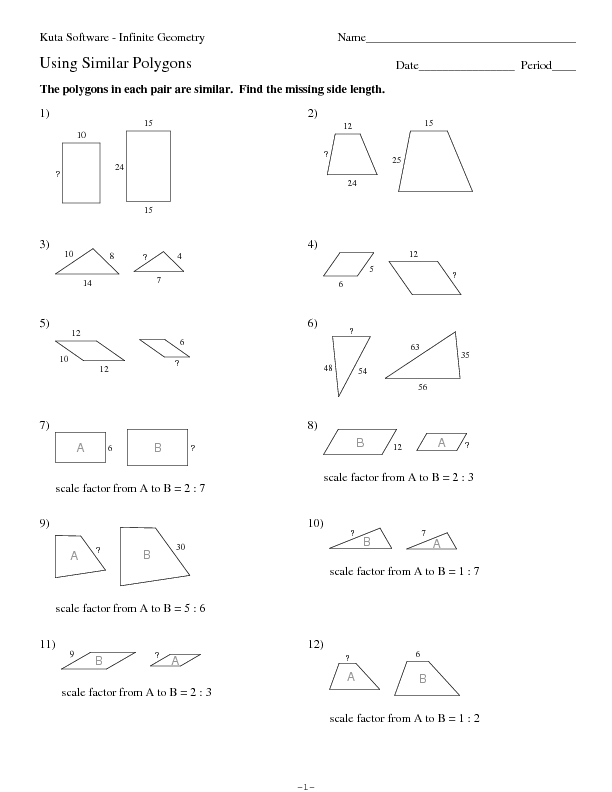 Worksheet Similar Polygons Worksheet using similar polygons 10th grade worksheet lesson planet