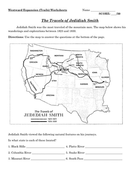 Printables Westward Expansion Worksheet westward expansion packet 5th 7th grade worksheet lesson planet