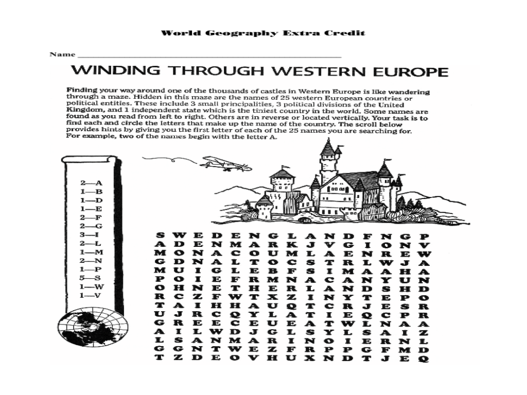 worksheet Europe Worksheets winding through western europe 5th 8th grade worksheet lesson planet