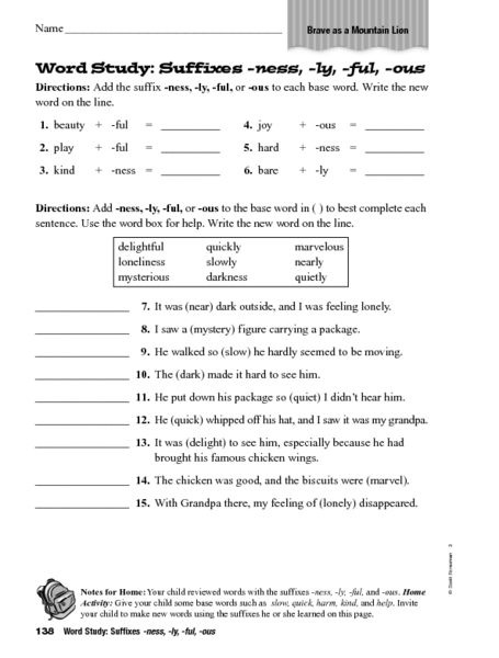 Printables Suffix Ly Activities ly worksheets davezan suffix free and