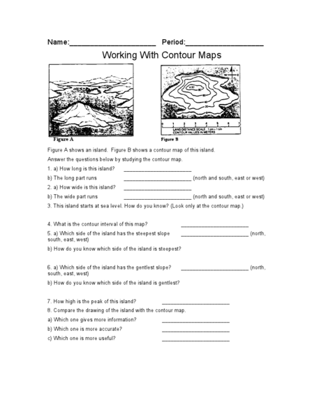 Worksheets Topographic Map Worksheet Answers earth science topographic map worksheet answer key intrepidpath working with contour maps 9th 12th grade lesson pla