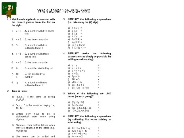 Revision Worksheets Year 9 - Maths Worksheets Year 9 Algebra Dynamic Maths Worksheets revision worksheets year 9 maths worksheets year 9 algebra dynamic maths worksheets