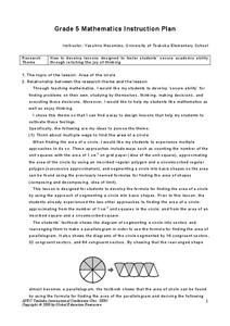 Area Of A Circle Lesson Plan for 5th Grade | Lesson Planet