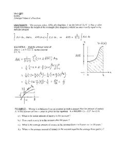 Average Value of a Function Worksheet