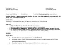 Balanced Literacy Project Lesson Plan