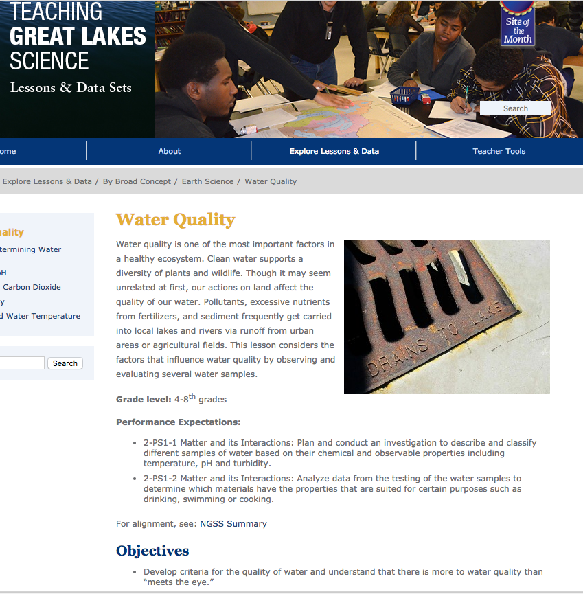 Water Quality Lesson Plan for 4th 8th Grade Lesson