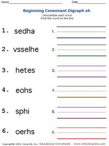 Consonant Digraph Lesson Plans & Worksheets | Lesson Planet