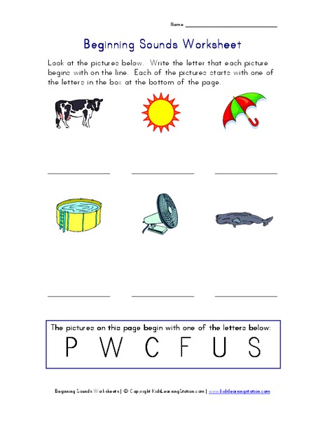 beginning sounds worksheet for 1st 2nd grade lesson planet