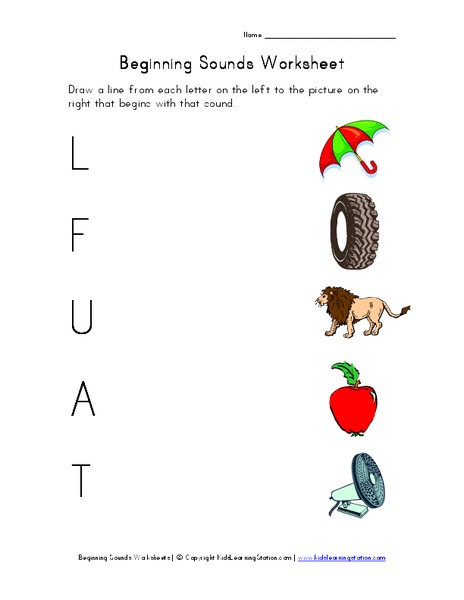 beginning sounds worksheet worksheet for pre k 1st grade