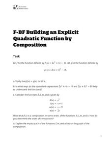 Building an Explicit Quadratic Function by Composition Assessment