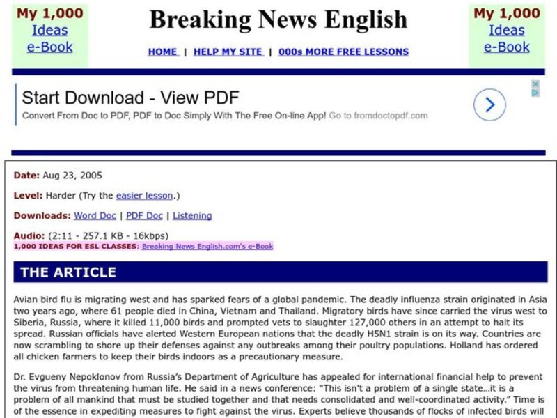 Breaking News English Interactive For 5th 6th Grade Lesson Planet lesson planet