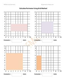 Calculate Perimeter Using Grid Method Worksheet