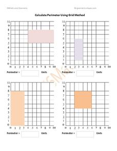 Calculate Perimeter Using Grid Method Worksheet