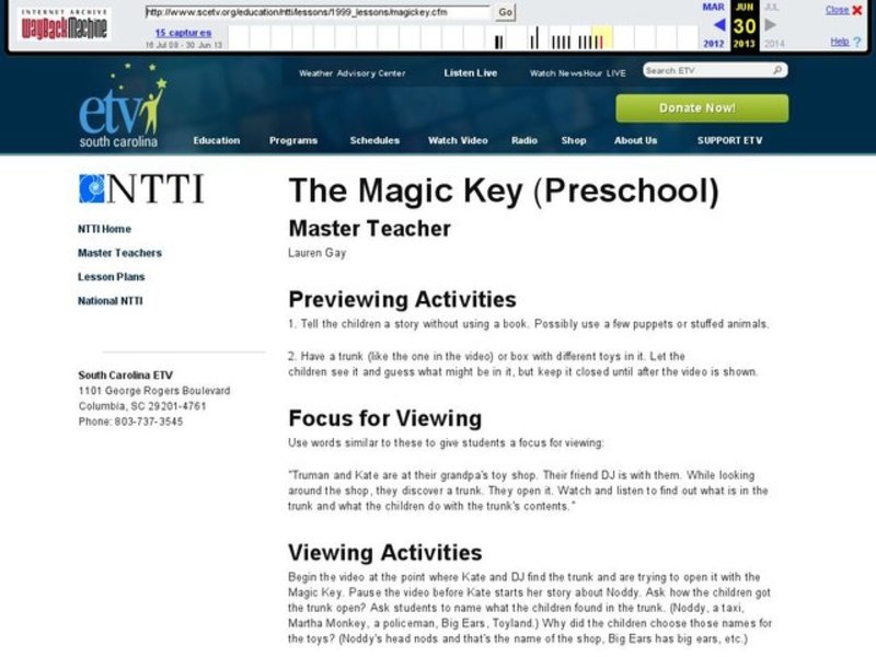The Magic Key Lesson Plan for All Grades Lesson