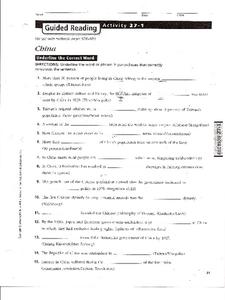 Ancient China Lesson Plans & Worksheets | Lesson Planet