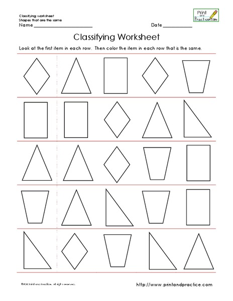 classifying worksheet worksheet for pre k 2nd grade lesson planet