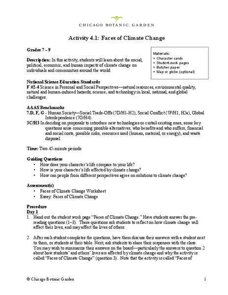 Faces Of Climate Change Lesson Plan For 7th 9th Grade Lesson Planet Faces Of Climate Change Lesson Plan For 7th 9th Grade Lesson Planet