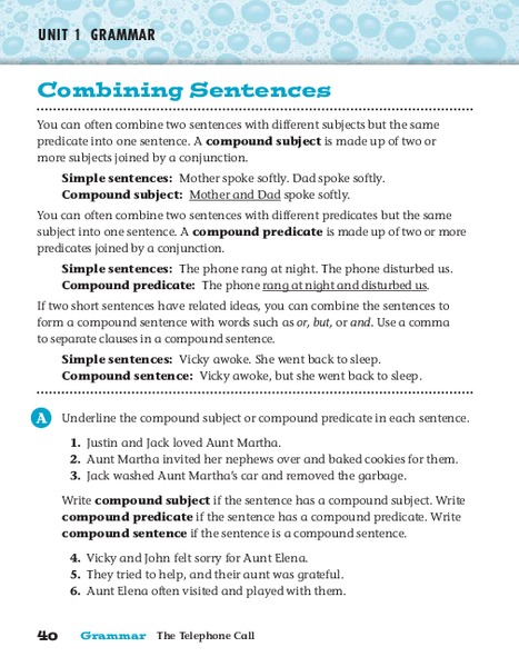 Combining Sentences Worksheet for 3rd - 5th Grade | Lesson Planet