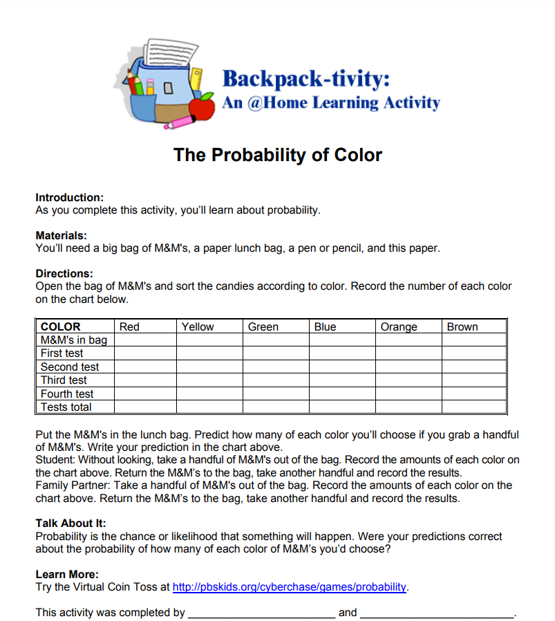 The Probability of Color Lesson Plan for 3rd Grade | Lesson Planet