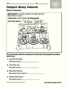 compare money amounts worksheet for 2nd 4th grade