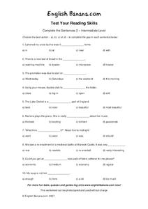 Complete the Sentences 2 Worksheet