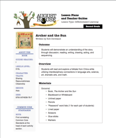 The Archer and the Sun Lesson Plan for 1st - 2nd Grade | Lesson Planet