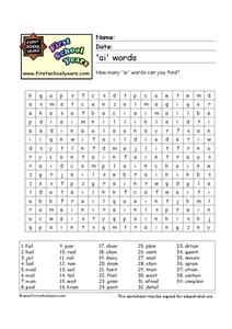 'Ai' Words Worksheet for 1st - 2nd Grade | Lesson Planet