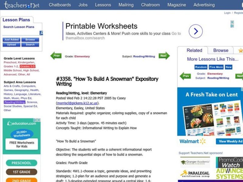 How To Build A Snowman Expository Writing Lesson Plan For 4th Grade How To Build A Snowman Expository Writing Lesson Plan For 4th Grade