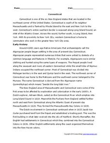 Connecticut Worksheet