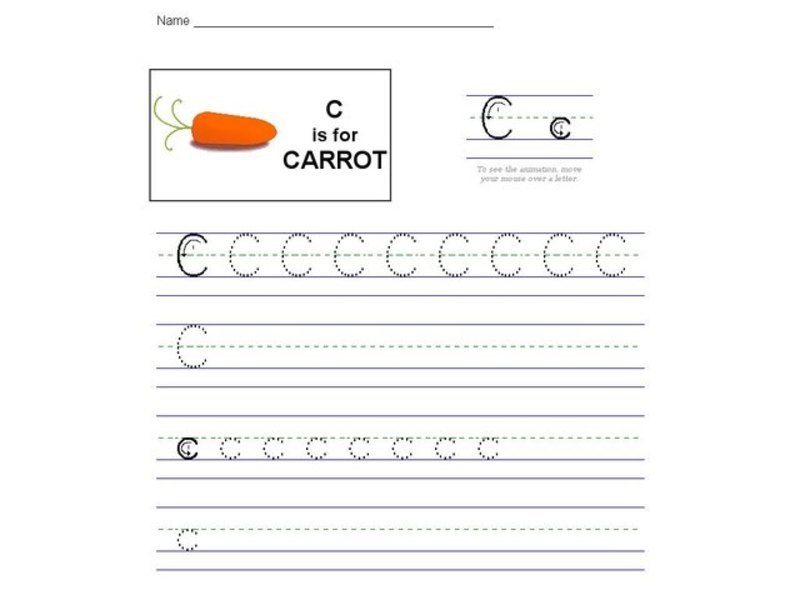 C is for carrot interactive for kindergarten 1st grade lesson planet