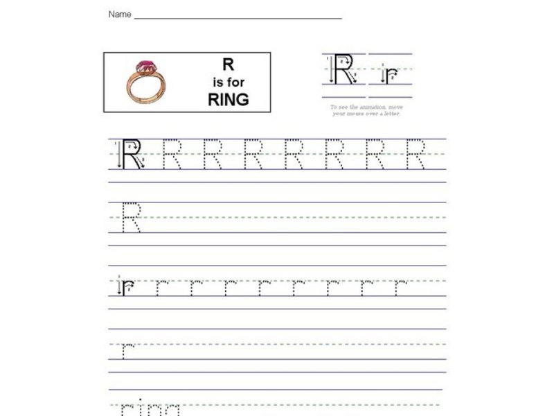 r is for ring practice printing letter r worksheet for