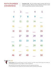 count to 50 lesson plans worksheets reviewed by teachers