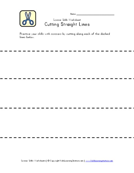 Cutting Straight Lines Worksheet for Pre-K - 1st Grade | Lesson Planet