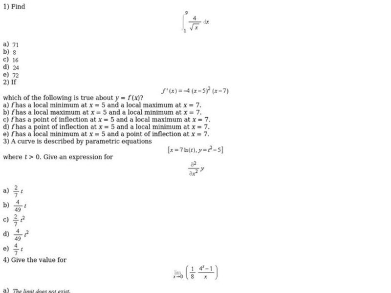 Derivatives Worksheet for 9th 12th Grade Lesson