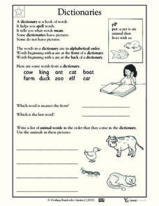 Dictionaries Worksheet