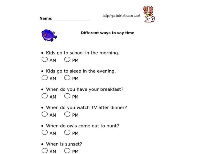 Different Ways to Say Time Worksheet for 2nd 4th Grade Lesson