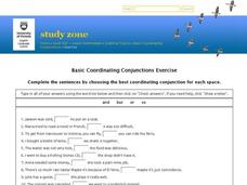 ESL: Basic Coordinating Conjunctions Interactive