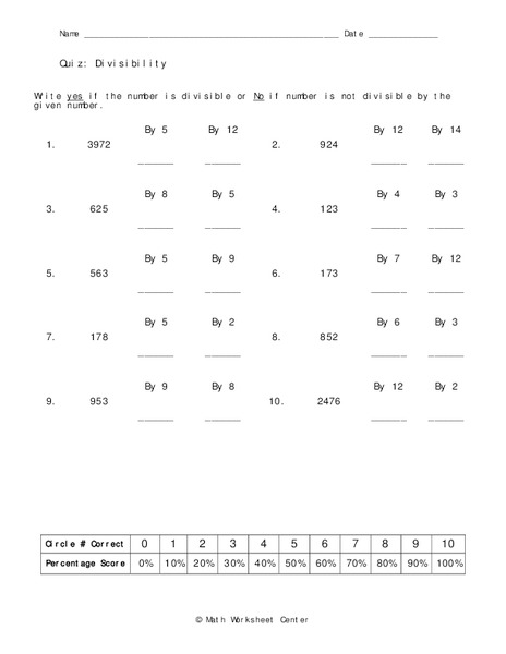 divisibility worksheet for 6th grade lesson planet