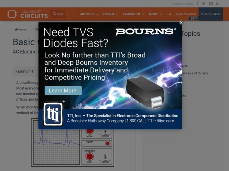 Basic Oscilloscope Operation Interactive for 10th Higher Ed Lesson