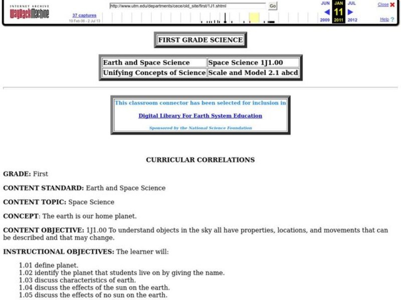 Earth Lesson Plan for 1st Grade Lesson
