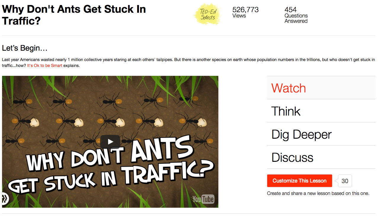 Why Don't Ants Get Stuck In Traffic? Instructional Video for 7th 12th